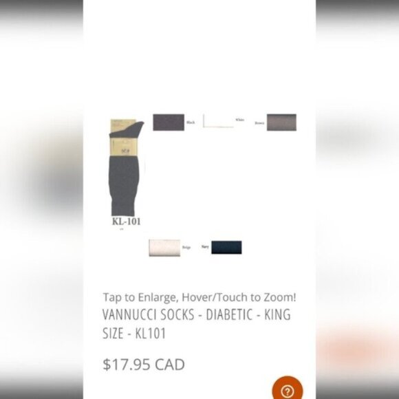 Vannucci Diabetic Luxury Mercerized cotton Socks. 3 pairs Size 7-12 - Picture 2 of 6